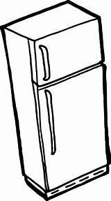 Refrigerator Coloring Clipart Fridge sketch template