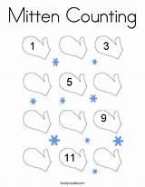 Mitten Counting Coloring Built California Usa sketch template