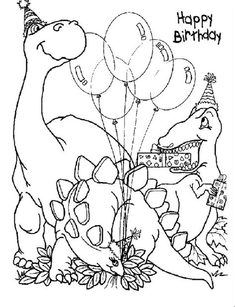 happy birthday dinosaur coloring pages dinosaur coloring pages