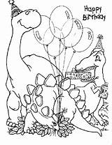 Dinosaur Coloring Birthday Happy Pages Blogx Info sketch template