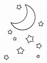 Moon Stars Coloring Star Drawing Pages Line Drawings Moons Template Nursery Lds Ramadan Illustration Kids Visit Artigo sketch template