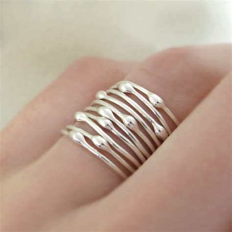 sterling silver stacking ring set of ten rain elizabeth scott jewelry