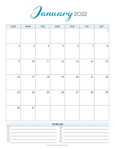 printable january  calendar template  printable january