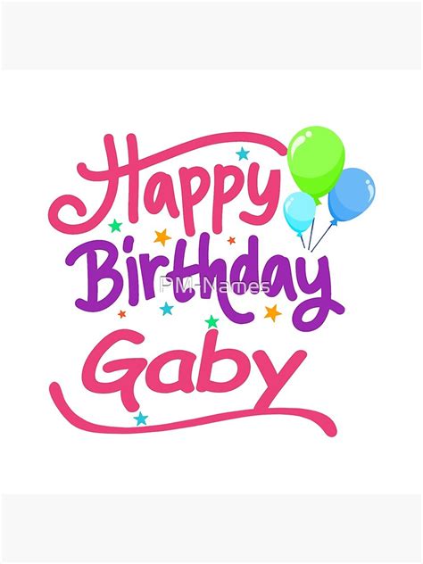 happy birthday gaby framed print  pm names redbubble