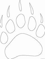 Coloring Paw Bear Print Template sketch template