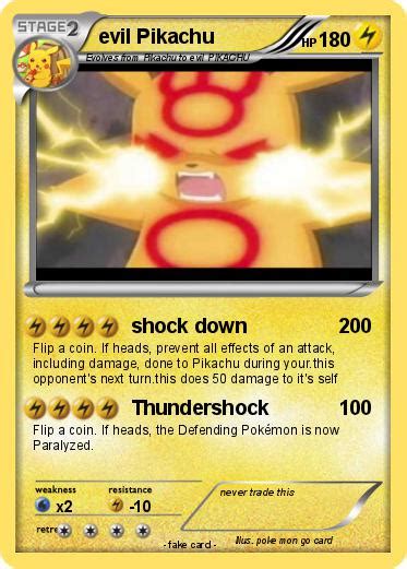 pokemon evil pikachu   shock   pokemon card