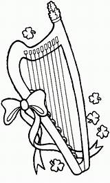 Lyre St Patrick Coloring Pages Colouring Templates Harp Print Activity Patricks Printables Sheknows sketch template