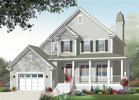 wrapping porch  open floor plan dr architectural designs house plans