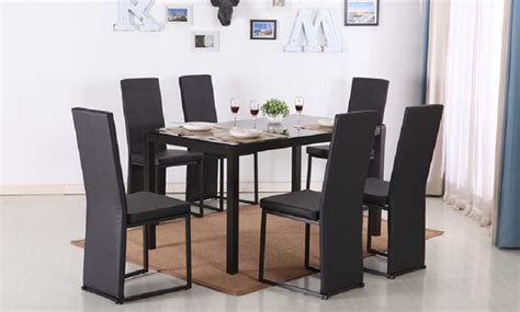 glass dining table  chair set groupon
