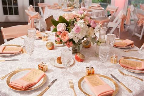 Detail Spotlight Peach And Gold Apricot Wedding Wedding