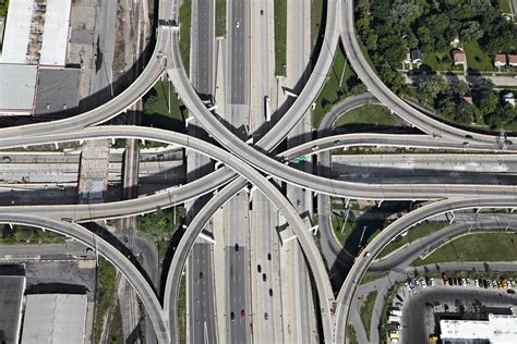 aerial   complex highway interchanges give engineers  props