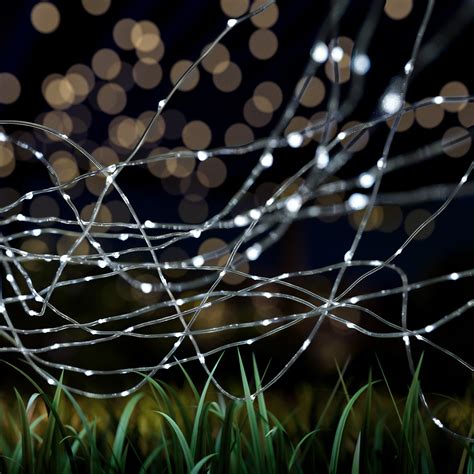 outdoor starry solar string lights solar powered cool white fairy  led lights