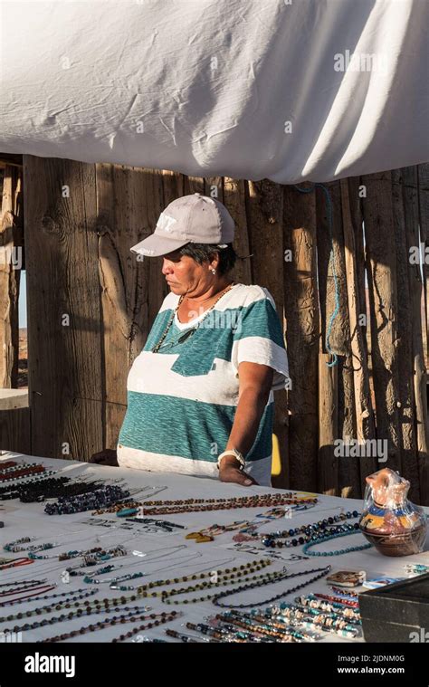 Navajo Woman Selling Jewellery At An Indian Trading Post In The Navajo