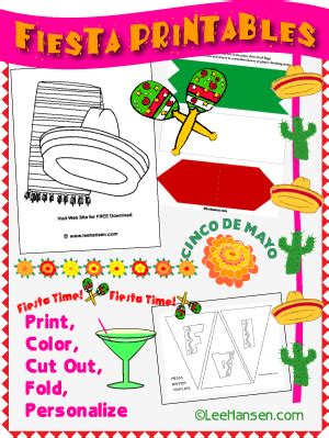 fiesta paper crafts  printable activity sheets