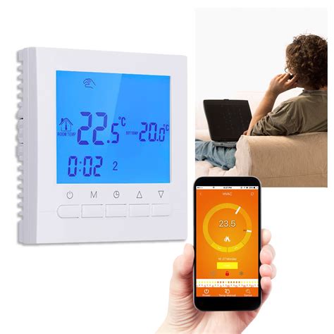 lcd display wireless thermostat underfloor electric heating app control wifi control