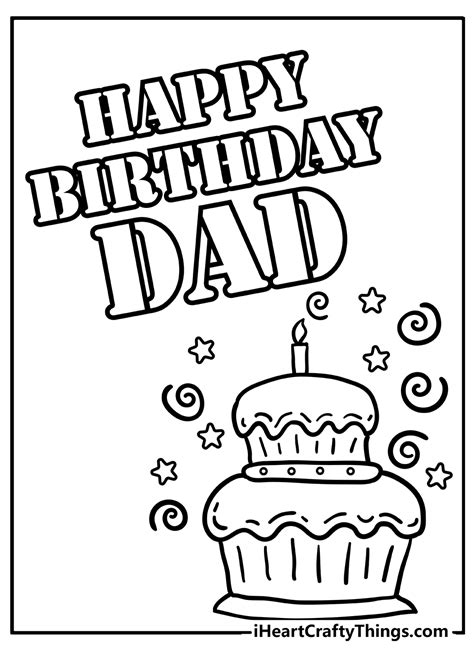 happy birthday coloring pages  dad