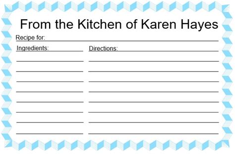 printable recipe card templates word   collections