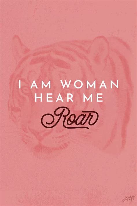 I Am Woman Hear Me Roar Pink Canvas Print By Lindseykayco Icanvas