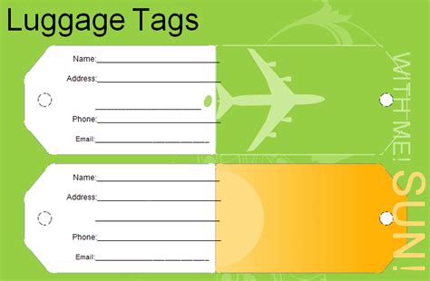 printable downloadable luggage tag template printable templates