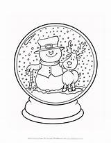 Coloring Pages Winter Christmas Snow Globe Snowglobe Globes Snowman Color Kids Colouring Adult Print Printable Crafts Allkidsnetwork Sheets Template Search sketch template