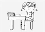 Sit Clipart Desk Kids Pngkey Clipground Please sketch template