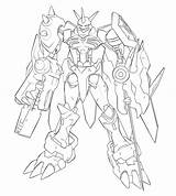 Omegamon Digimon Pages Colouring Lineart sketch template