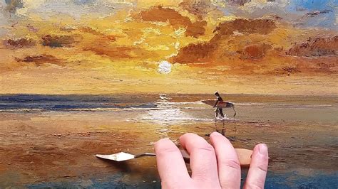 Surfer Sunset How To Oil Painting Palette Knife