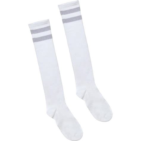 silver stripe athletic knee high socks 19in party city
