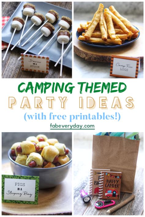 brilliant camping themed party ideas easy party food favors   printables fab everyday
