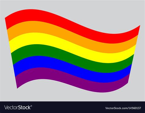 rainbow gay pride flag waving on gray background vector image