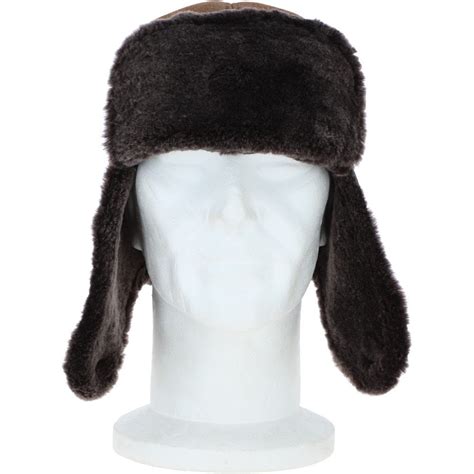 Classic Russian Style Sheepskin Hat Tobacco Vladimir