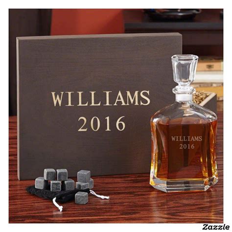 premium whiskey stones and engraved argos decanter