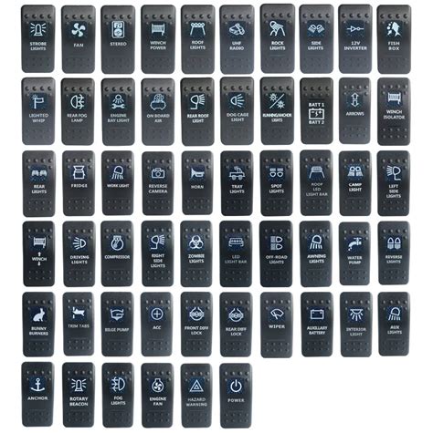 pcslot dual blue backlit car boat marine rocker switch covers  carling arb narva style