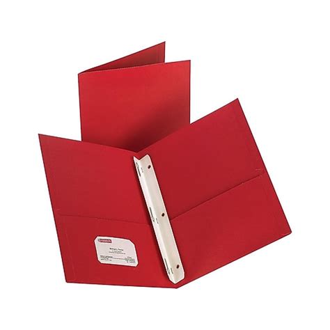 staples  pocket folder  fasteners red  staples