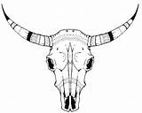 Longhorns Skulls Buffalo Templates sketch template