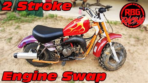 baja warrior mini bike  stroke engine swap ep cr mini bike youtube