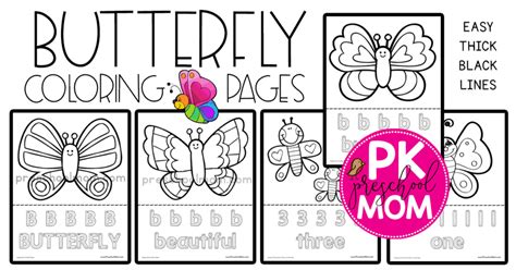 butterfly coloring pages preschool mom