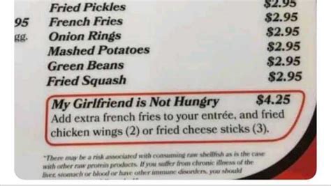 diner going viral for ‘my girlfriend isn t hungry menu option