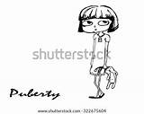 Puberty Girl Stock Shutterstock Vector sketch template