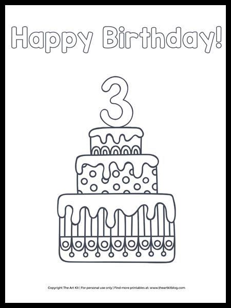 happy  birthday cake coloring page   happy birthday coloring