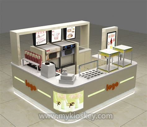 odmoem service shopping mall fast food kiosk design  sell frozen yogurt mall kiosks food