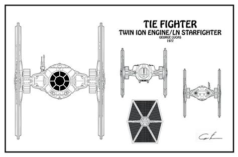 diagram illustration   tie fighter  star wars digital art  stockphotosart