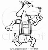 Dachshund Clipart Lederhosen Cartoon Oktoberfest Skinny Wearing German Dog Running Right Illustration Cory Thoman Vector Royalty Lineart Outline Coloring Wiener sketch template