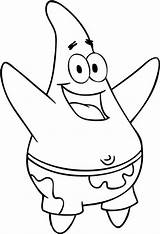 Star Patrick Coloring Pages Clipart Spongebob Clip Printable Line Library Happy sketch template