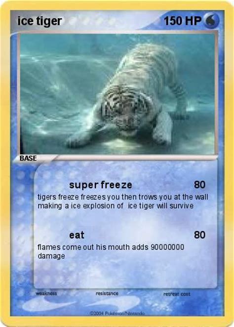 Pokémon Ice Tiger Super Freeze My Pokemon Card