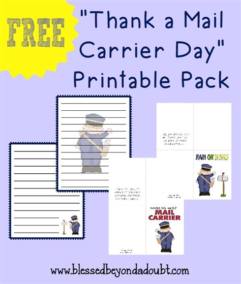 mail carrier day printable pack  feb