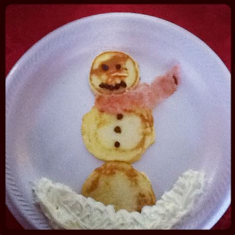 pancake snowman pancakes breakfast food