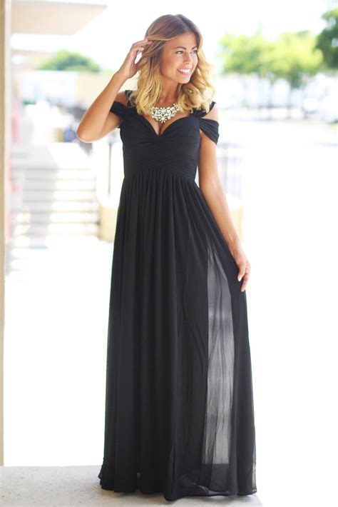 black  shoulder maxi dress formal dresses saved   dress