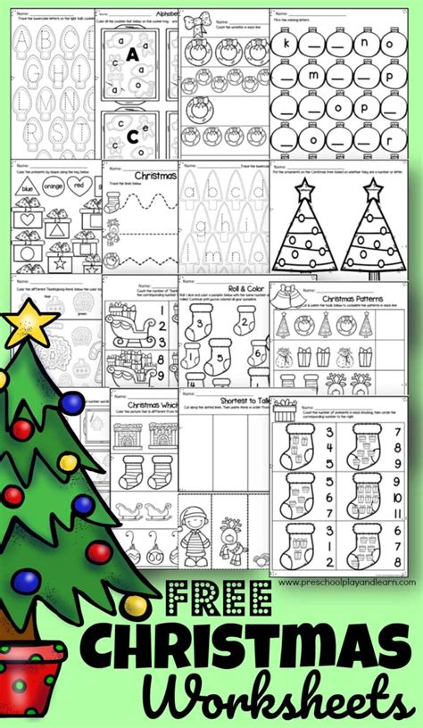 printable christmas worksheets  preschool