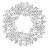 Coloring Wreath Flower Printable Raskraski Uzory Ot Jennifer Na sketch template